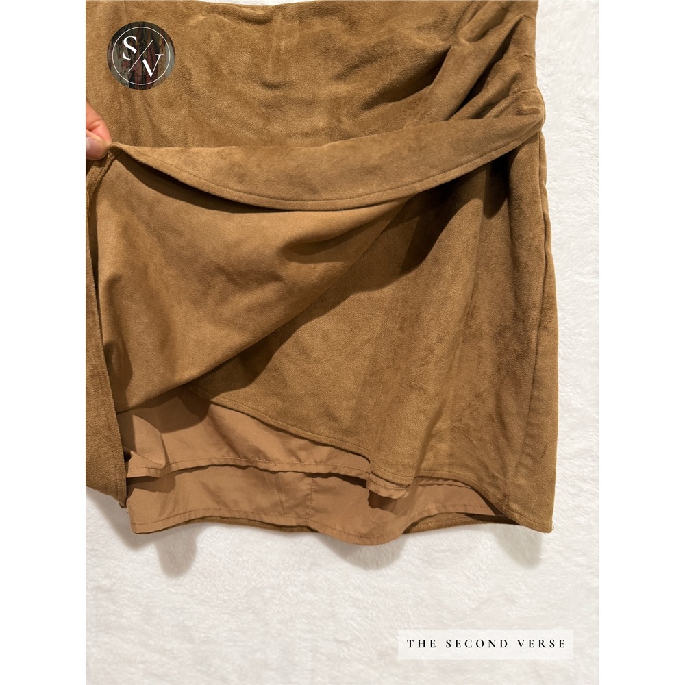 Abercrombie & Fitch Vegan Suede Mini Skirt Wrap Western Boho Size Medium - Picture 4 of 10